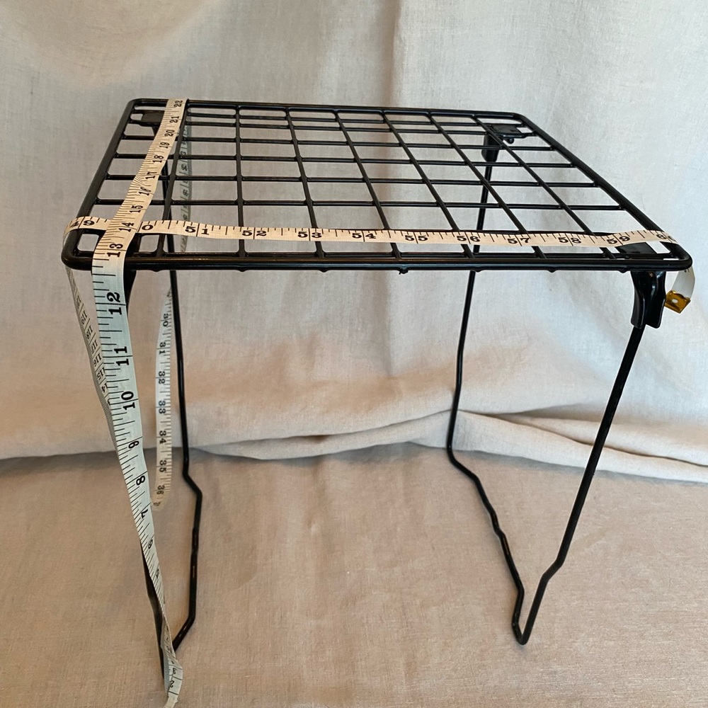 Black Wire Grid Folding Shelf Rack